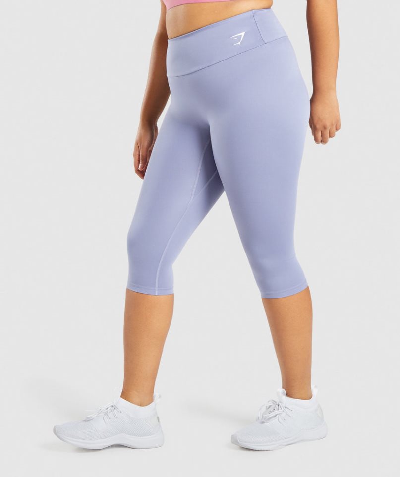 Women's Gymshark Training Cropped Leggings Light Blue | CA 8A35N6